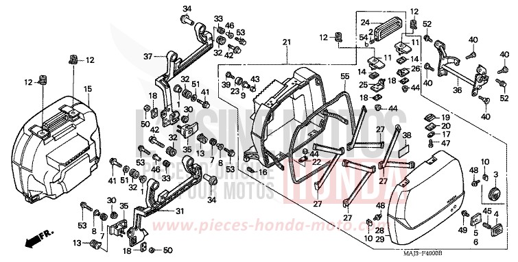 SADDLEBAG for Pan-European ABS MUTE BLACK METALLIC (NH359) from 1997